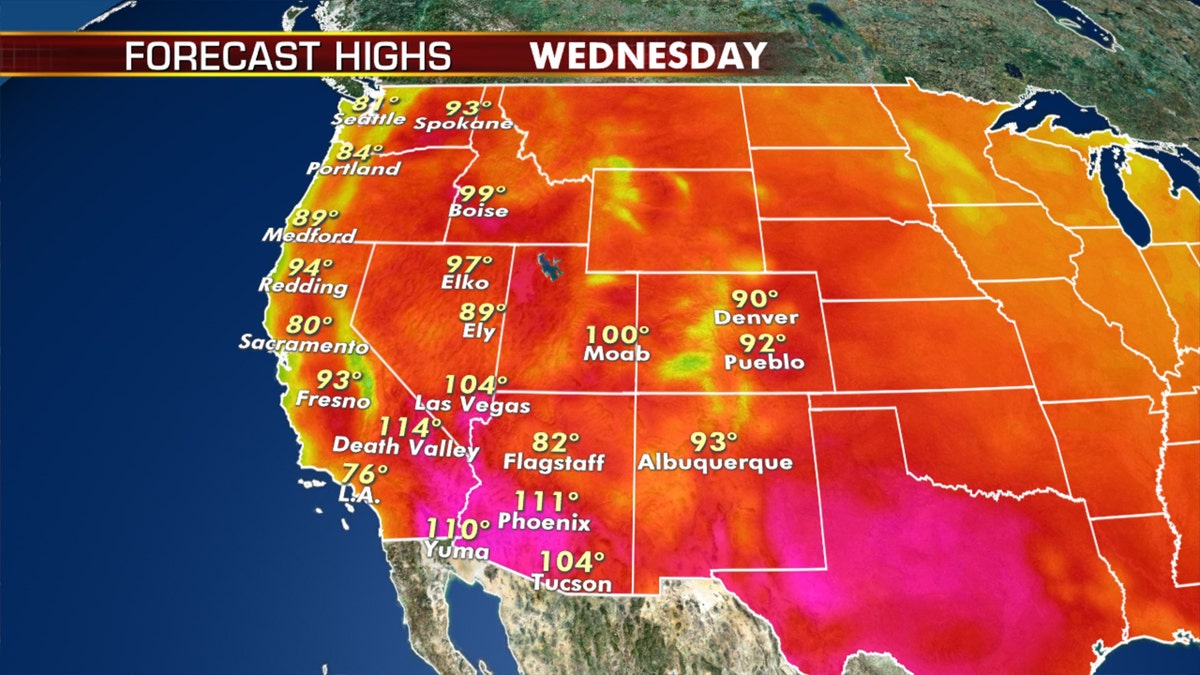 More dangerous heat is in the forecast for the West and Southwest on Tuesday.