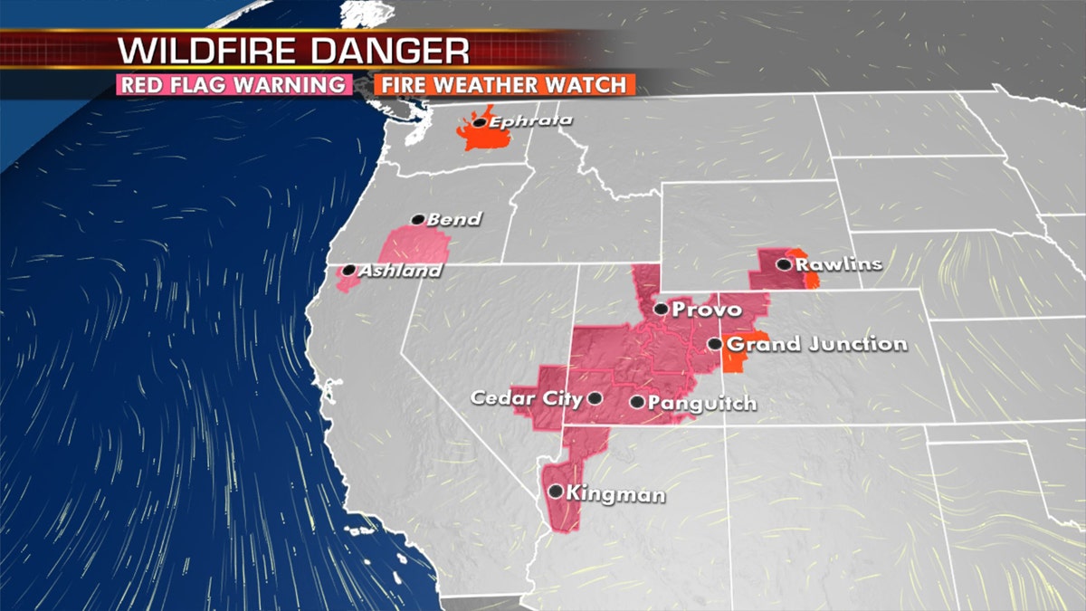 An elevated fire danger exists out west, as more hot weather is in the forecast.