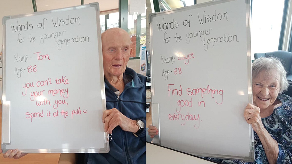 For the playful pitch, administrators of the Wagin care home took photos of the residents with a whiteboard that listed their name, age and a life lesson they’d like to share.