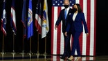 Democratic presidential candidate former Vice President Joe Biden and his running mate Sen. Kamala Harris, D-Calif., arrive to speak at a news conference at Alexis Dupont High School in Wilmington, Del., Wednesday, Aug., 12, 2020. (AP Photo/Carolyn Kaster)