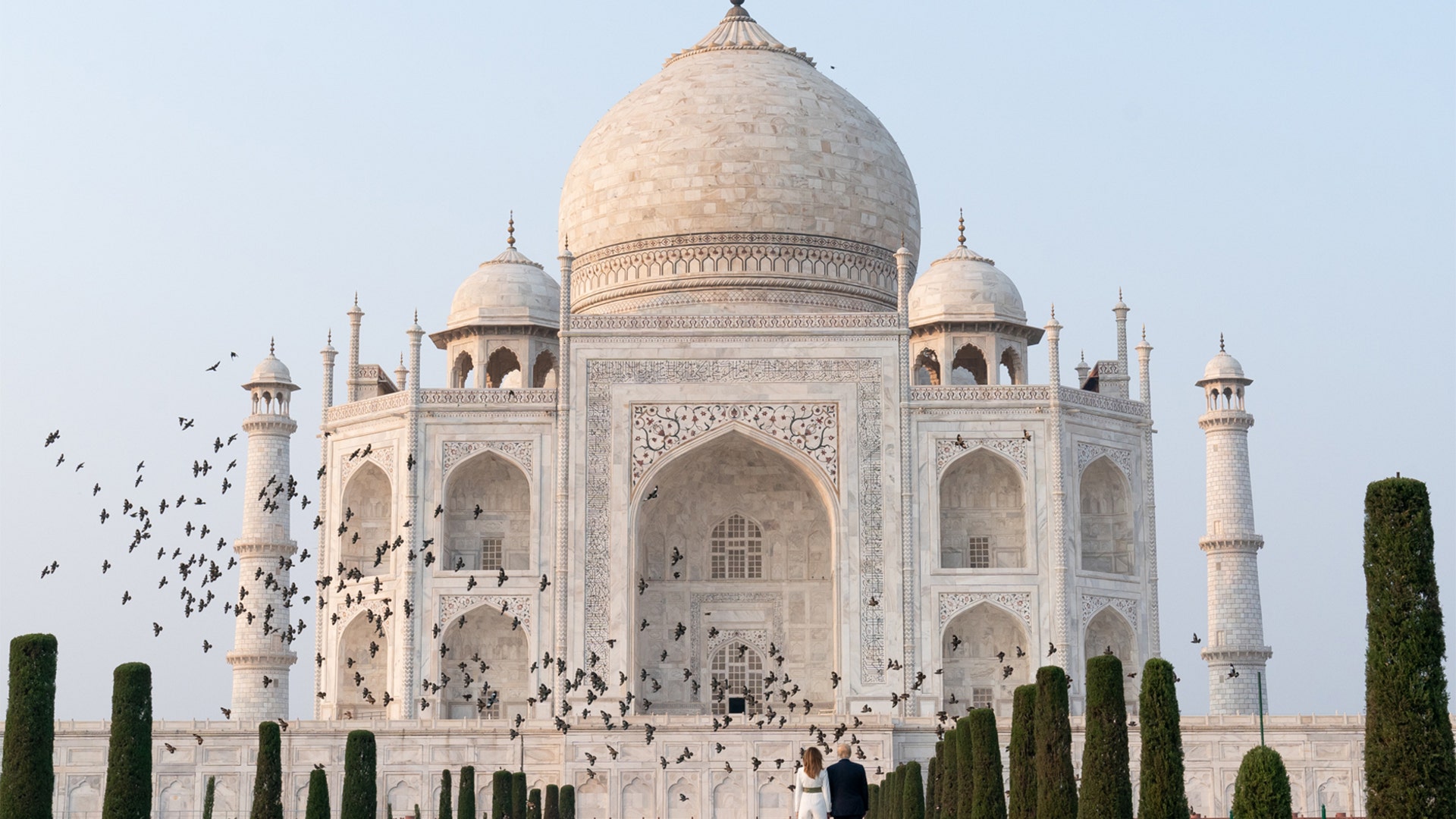 February 24, 2020: Visiting the Taj Mahal, in Agra, India.