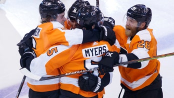 Myers scores early in OT, Flyers even series with Islanders