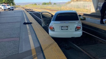 Man in California waiting on a train station platform hit by car, officials say