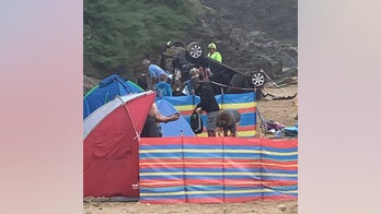 UK driver survives plunge off Cornwall cliff onto crowded beach