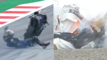 MotoGP racer Maverick Viñales leaps from bike at 130 mph after brakes fail