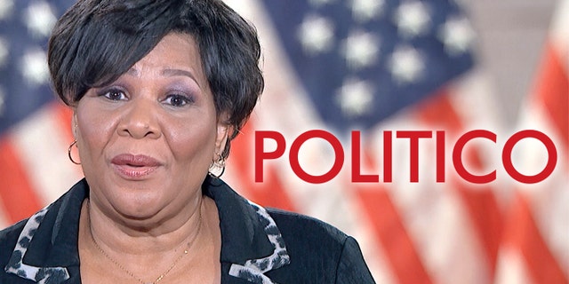 In this image from video, Alice Johnson speaks from Washington, during the fourth night of the Republican National Convention on Aug. 27. (Courtesy of the Committee on Arrangements for the 2020 Republican National Committee via AP)