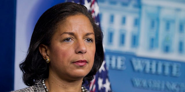 Then-national security adviser Susan Rice listens to reporters questions during a news briefing at the White House in Washington, March 21, 2014. (Associated Press)