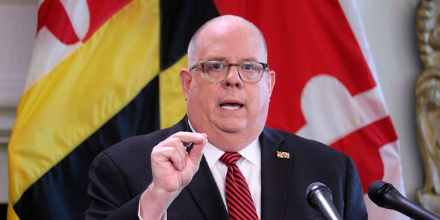 Maryland Gov. Larry Hogan speaks during a news conference in Annapolis, Md on June 3, 2020. (AP Photo/Brian Witte, file)