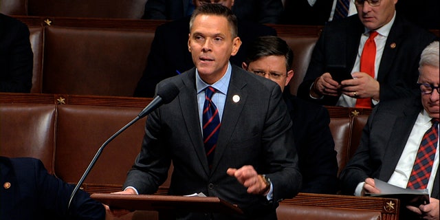 FILE- In this Dec. 18, 2019, file photo, Rep. Ross Spano, R-Fla., speaks as the House of Representatives debates the articles of impeachment against President Donald Trump at the Capitol in Washington. (House Television via AP)