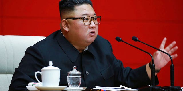 In this photo provided by the North Korean government, North Korean leader Kim Jong Un attends a ruling party meeting in Pyongyang, North Korea, Thursday, Aug. 13 2020. (Korean Central News Agency/Korea News Service via AP)