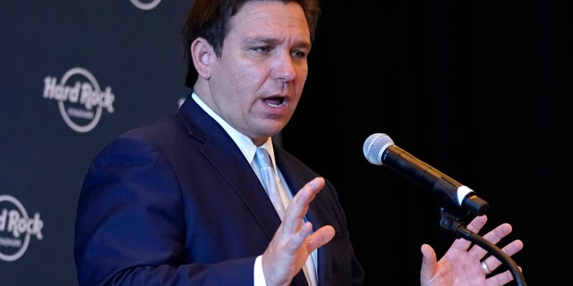 Florida Governor Ron DeSantis speaks at a press conference on Monday, August 24, 2020, at Hard Rock Stadium, Miami Gardens, Fla. (AP Photo / Lynne Sladky)
