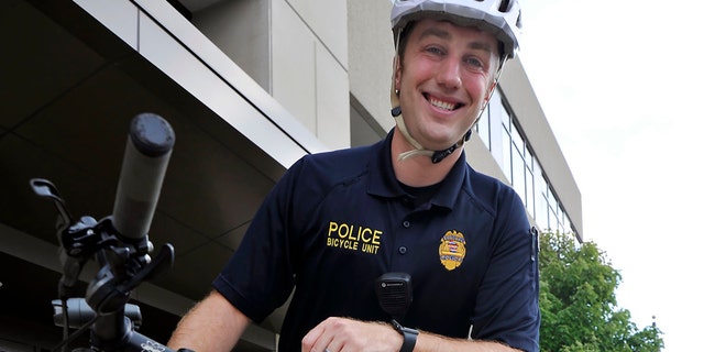 Kenosha police Officer Rusten Sheskey is seen in 2019 in Wisconsin. State authorities identified Sheskey, a seven-year veteran of the Kenosha Police Department, as the officer who shot Jacob Blake. (Associated Press)
