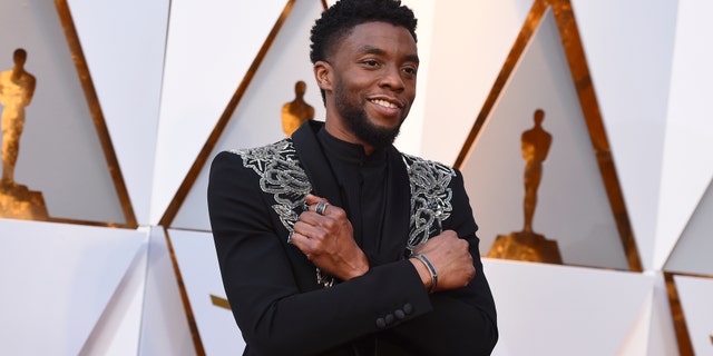 In this file photo, Chadwick Boseman arrives at the Oscars at the Dolby Theatre in Los Angeles in 2018. (Jordan Strauss/Invision)