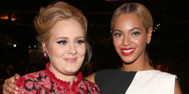 Adele and Beyonce attends the 55th Annual GRAMMY Awards at STAPLES Center on February 10, 2013 in Los Angeles, California. (Photo by Christopher Polk/Getty Images for NARAS)