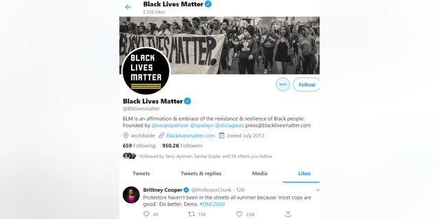 The official Black Lives Matter Twitter account liked this tweet criticizing Joe Biden's comment that most police officers are good. (Screenshot/Twitter)