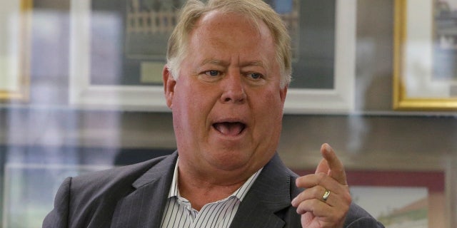 FILE - Real Salt Lake owner Dell Loy Hansen presents his vision for a new minor league soccer stadium on Sept. 10, 2014, in Salt Lake City. Hansen has come under criticism for comments he made on a radio show after RSL players decided not to take the field for a match to protest racial injustice. (AP Photo/Rick Bowmer, File)