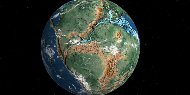 A map showing what the Earth looked like millions of years ago.