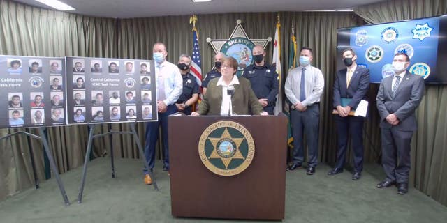 The Fresno County Sheriff's Office on Friday said 34 men were arrested in a sting to catch suspected child predators who targeted children online. 