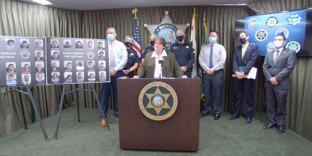 The Fresno County Sheriff's Office on Friday said 34 men were arrested in a sting to catch suspected child predators who targeted children online.