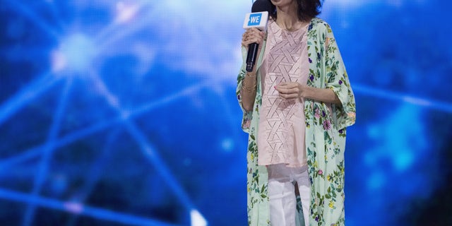 Lizzie Velasquez speaks on stage during WE Day at KeyArena in May 2018 in Seattle, Wash. (Mat Hayward/Getty Images)