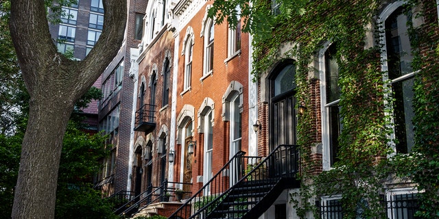 Gold Coast Historic District, North Dearborn Parkway neighborhood townhouses. (Jeffrey Greenberg/Universal Images Group via Getty Images)