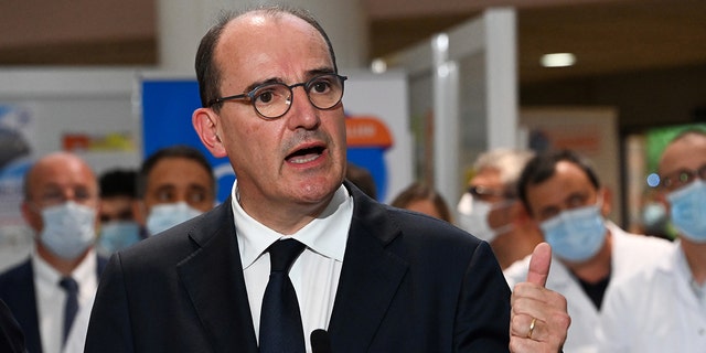 Castex warned France was going the "wrong way" the past two weeks during a speech while visiting the CHU hospital in Montpellier, southern France, on August 11, 2020. (Photo by PASCAL GUYOT/AFP via Getty Images)