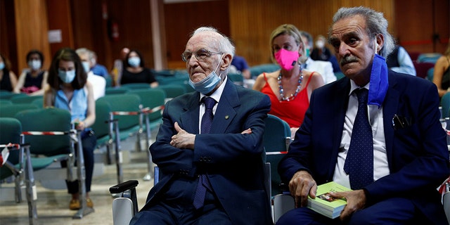 Giuseppe Paterno, 96, Italy's oldest student, attends his graduation, which had social distancing measures in place, after completing his undergraduate degree in history and philosophy at the University of Palermo, during the coronavirus disease (COVID-19) outbreak, in Palermo, Italy, July 29, 2020. REUTERS/Guglielmo Mangiapane SEARCH "ITALY'S OLDEST STUDENT" FOR THIS STORY. SEARCH "WIDER IMAGE" FOR ALL STORIES. - RC294I9JDGYE