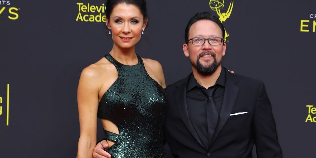 Jahnel Curfman and Hiro Koda attend the 2019 Creative Arts Emmy Awards on Sept. 15, 2019, in Los Angeles, Calif. (Photo by JC Olivera/WireImage)