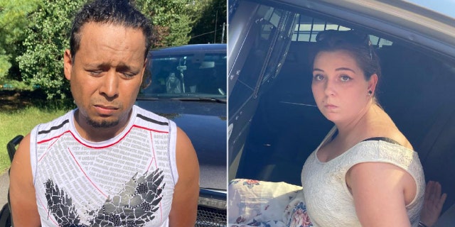Mugshots for accused kidnappers of 1-year-old Georgia boy Maynor Dario Valera Zuniga (left) and Kristin Nicole Valera Zuniga.