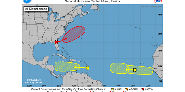 Four areas over the Atlantic are being monitored for possible tropical development, according to the National Hurricane Center (NHC).