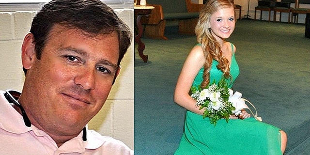 Nick Wall, 45, (left) and his stepdaughter Laura Ashley Anderson, 21, (right) were shot dead outside Anderson's Georgetown, S.C. home Monday. Anderson recently bought her first home and was getting ready to start school to study to become a teacher. (Kim Wall/Facebook) 