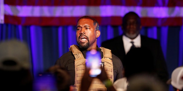 Rapper Kanye West holds his first rally in support of his presidential bid in North Charleston, South Carolina, U.S. July 19, 2020. REUTERS/Randall Hill 