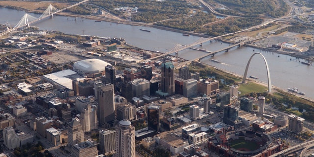 St. Louis officials issued an order in July making masks mandatory in public when social distancing is not possible as part of efforts to slow the spread of the coronavirus. (DANIEL SLIM/AFP via Getty Images)
