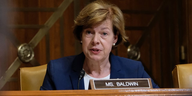Sen. Tammy Baldwin (D-WI), speaks at a Senate hearing on April 11, 2019 in Washington, DC. The hearing focused on the 2020 funding request and budget justification for the Agriculture Department.