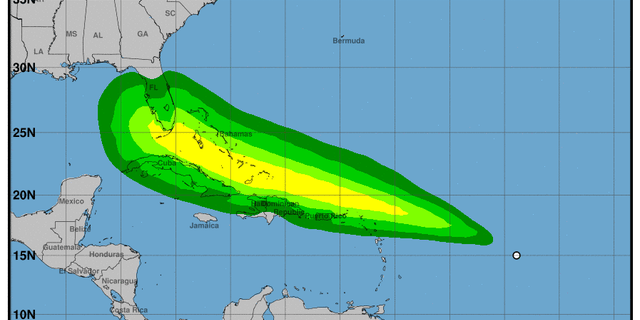 Tropical Depression 13 has tropical storm-force wind speed probabilities.