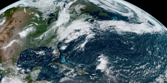 Josephine can be seen swirling north of the Leeward Islands, and Kyle moves into the Atlantic.