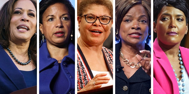 Biden's list of vice president contenders includes (from left) Sen. Kamala Harris, former National Security Adviser Susan Rice, Rep. Karen Bass, Rep. Val Demings, Mayor Keisha Lance Bottoms