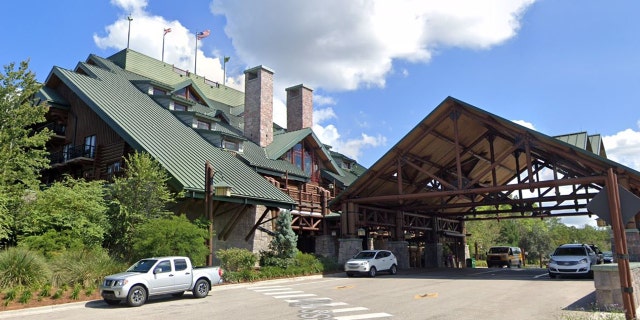 A Walt Disney World visitor recently took a wrong turn and wound up driving down the stairs of the Wilderness Lodge, pictured.