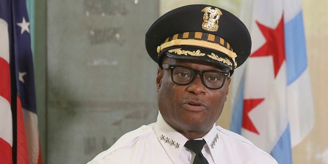 Chicago Police Superintendent David Brown speaks in Chicago, July 27, 2020.(Associated Press)