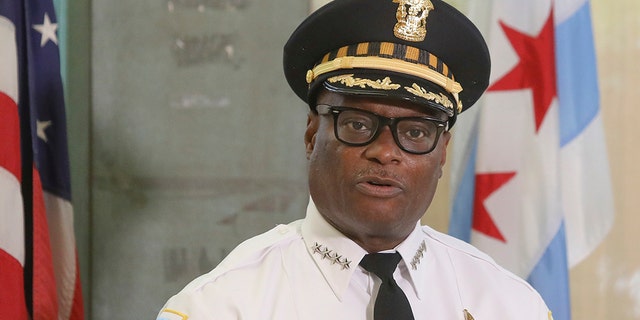 Chicago Police Superintendent David Brown speaks in Chicago, July 27, 2020.(Associated Press)