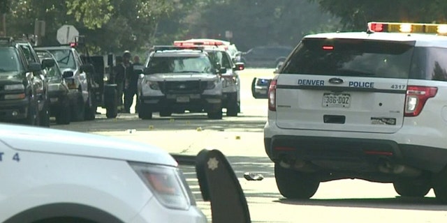 Police investigate a shooting in Denver in this undated photo. (KDVR)
