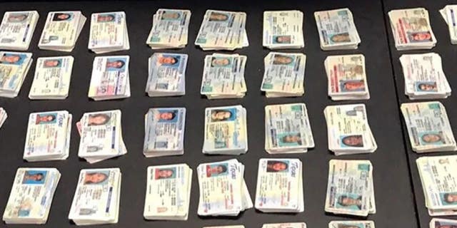 Fake U.S. licenses seized by CBP agents that were headed to New York from China last fall. 