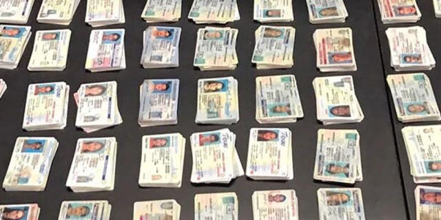 Fake U.S. licenses seized by CBP agents that were headed to New York from China last fall. 