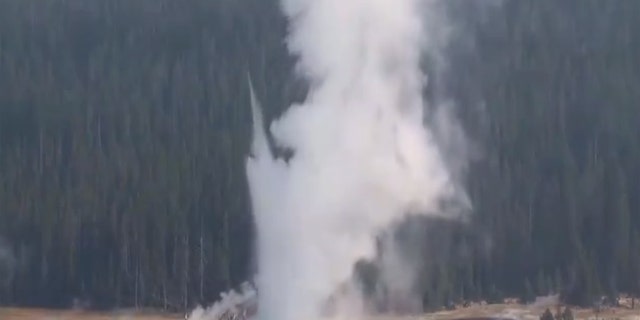 The Giantess Geyser at Yellowstone National Park erupted on Tuesday after six and a half years of dormancy.