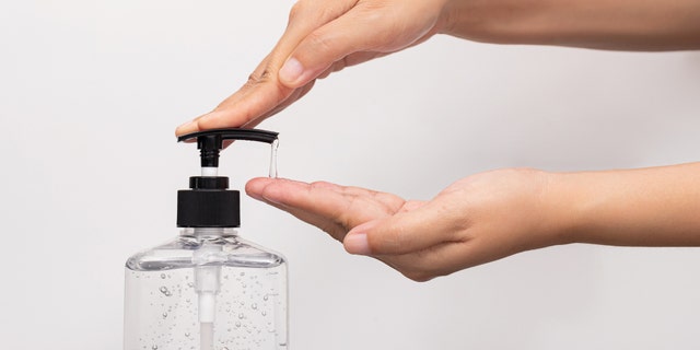 The Centers for Disease Control and Prevention recommends using hand sanitizer that contains at least 60% alcohol.