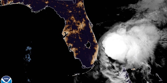 Tropical Storm Isaias is seen off the coast of Florida on Sunday, August 2, 2020.