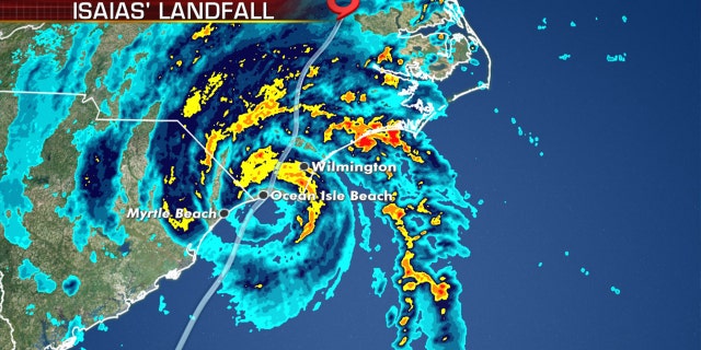 Hurricane Isaias made landfall late Monday in North Carolina.