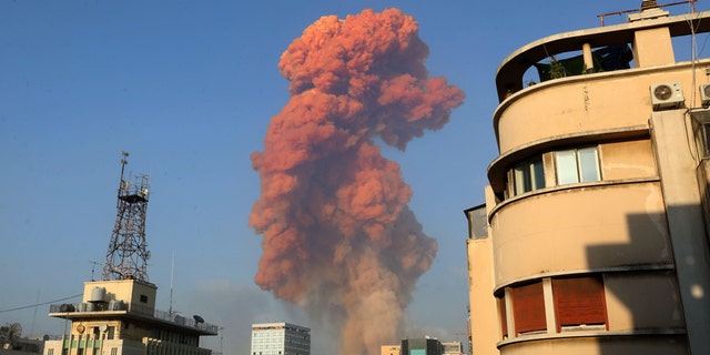 A picture shows the scene of an explosion in Beirut on August 4, 2020. (Photo by Anwar Amro/AFP via Getty Images)