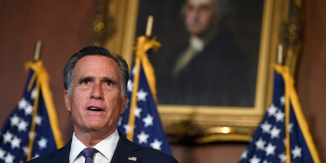 Sen. Mitt Romney, R-Utah, speaks during a news conference on on Capitol Hill in Washington, Monday, July 27, 2020, to highlight the Republican proposal for the next coronavirus stimulus bill. Romney was one of the first Republicans on Capitol Hill to back direct payments to Americans. (AP Photo/Susan Walsh)