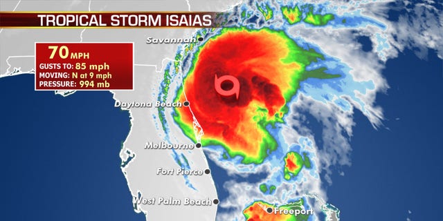 Isaias is forecast to become a hurricane once again before making landfall in the Carolinas.